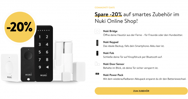 Nuki 20 Prozent Aktion