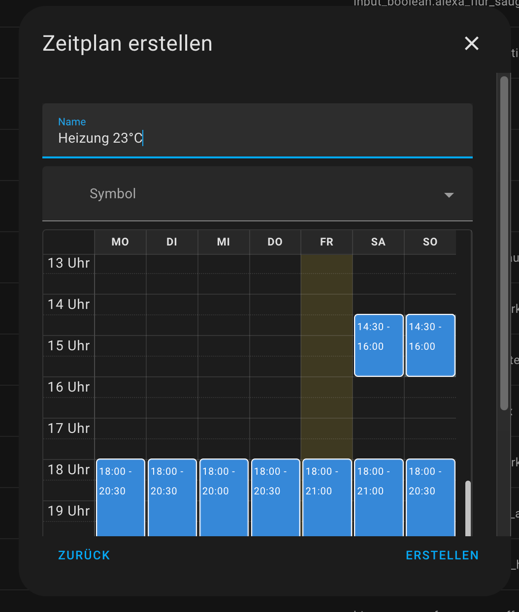Zeitpläne nutzen, um mehrere Temperaturen in Home Assistant zu steuern