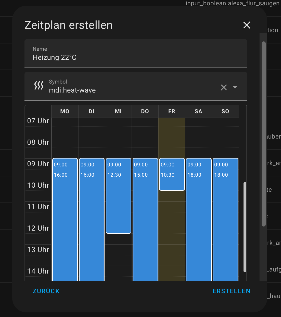 Zeitpläne nutzen, um mehrere Temperaturen in Home Assistant zu steuern Smartebude
